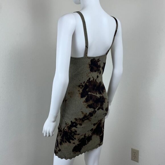 Miss Love Size M Green Tie Dye Pullover Scallop Party Bodycon Mini Dress FLAWED - Picture 10 of 14